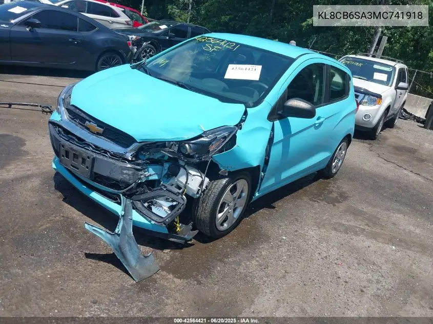 2021 Chevrolet Spark Fwd Ls Automatic VIN: KL8CB6SA3MC741918 Lot: 42564421