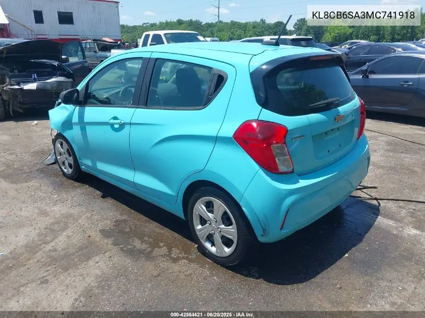 2021 Chevrolet Spark Fwd Ls Automatic VIN: KL8CB6SA3MC741918 Lot: 42564421
