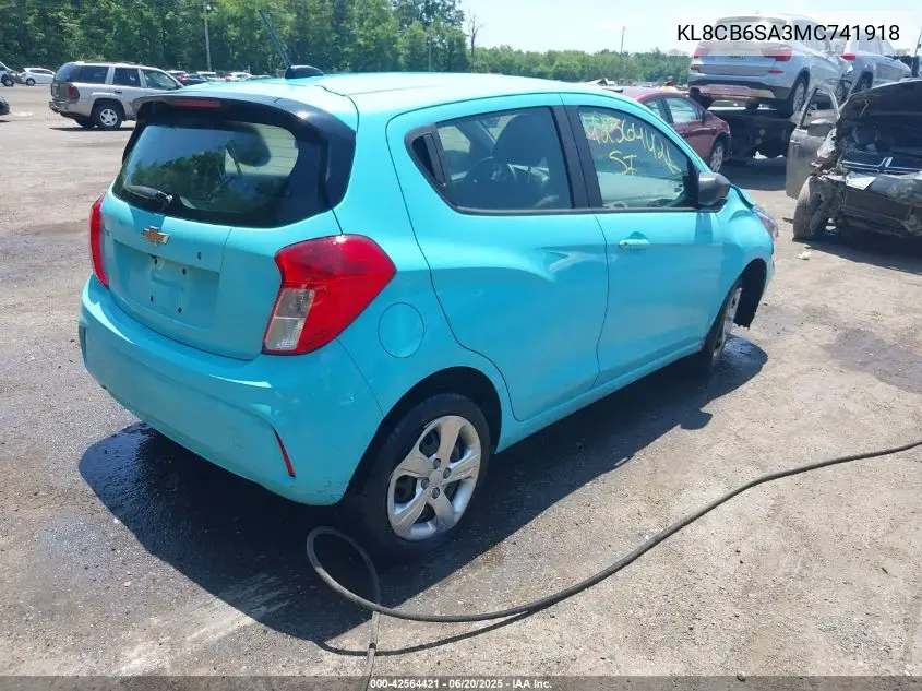 2021 Chevrolet Spark Fwd Ls Automatic VIN: KL8CB6SA3MC741918 Lot: 42564421