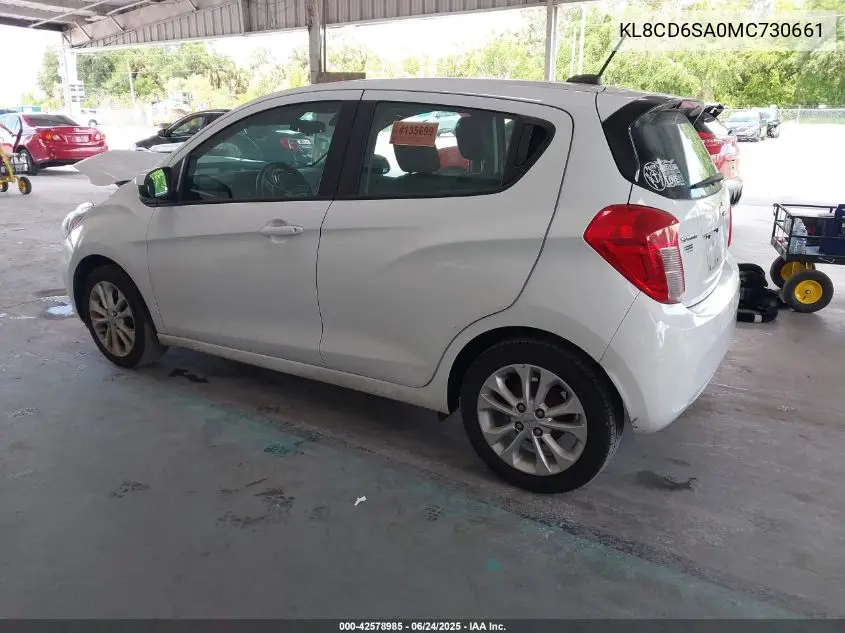 2021 Chevrolet Spark Fwd 1Lt Automatic VIN: KL8CD6SA0MC730661 Lot: 42578985