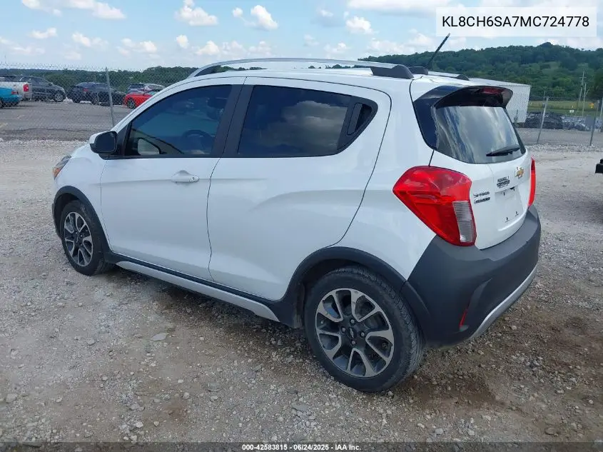 2021 Chevrolet Spark Fwd Activ Automatic VIN: KL8CH6SA7MC724778 Lot: 42583815