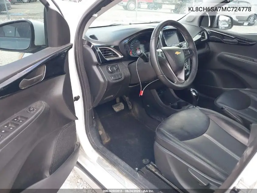 2021 Chevrolet Spark Fwd Activ Automatic VIN: KL8CH6SA7MC724778 Lot: 42583815