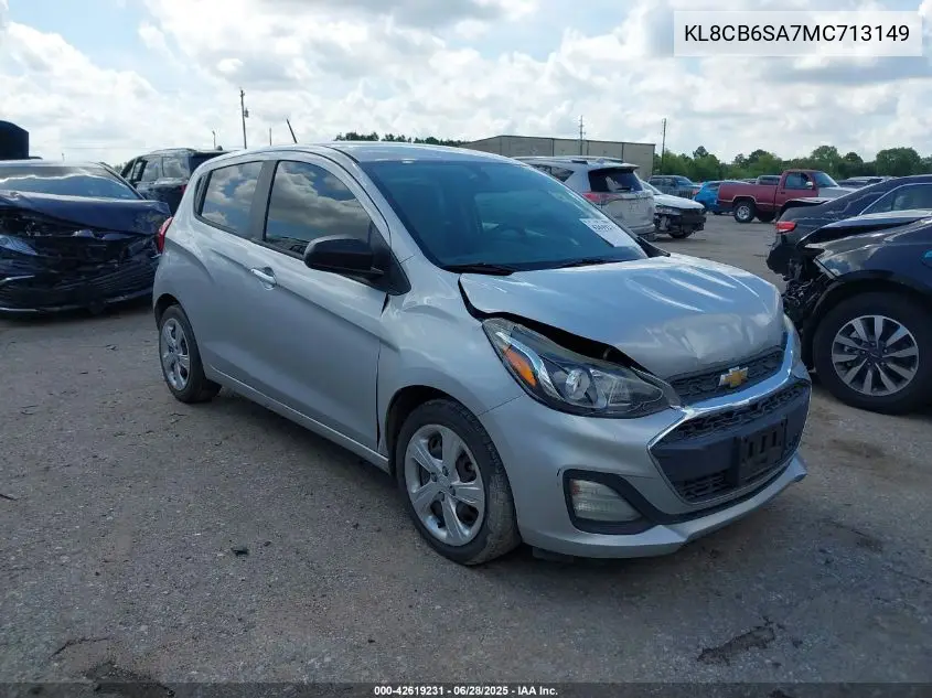 2021 Chevrolet Spark Fwd Ls Automatic VIN: KL8CB6SA7MC713149 Lot: 42619231