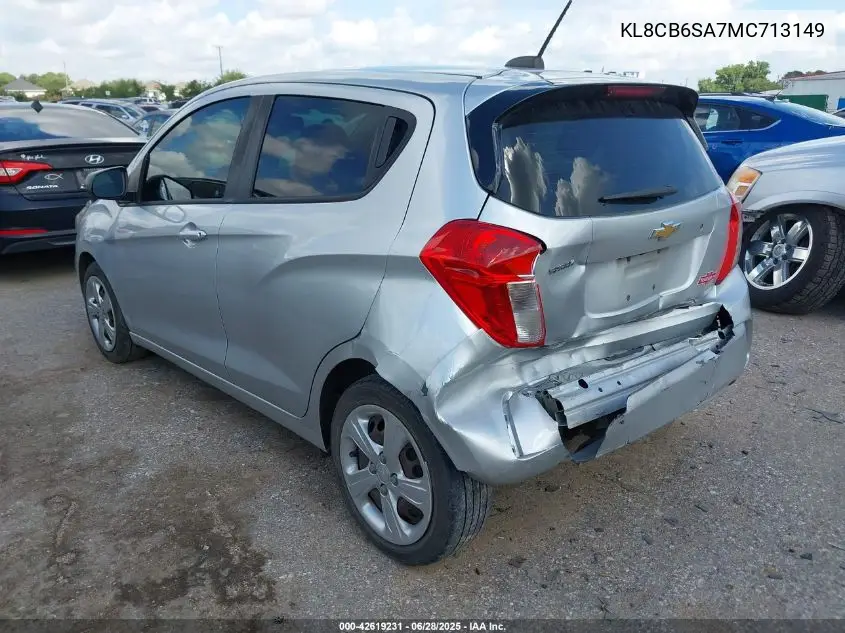 2021 Chevrolet Spark Fwd Ls Automatic VIN: KL8CB6SA7MC713149 Lot: 42619231