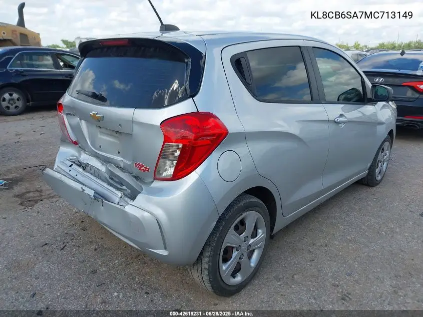 2021 Chevrolet Spark Fwd Ls Automatic VIN: KL8CB6SA7MC713149 Lot: 42619231