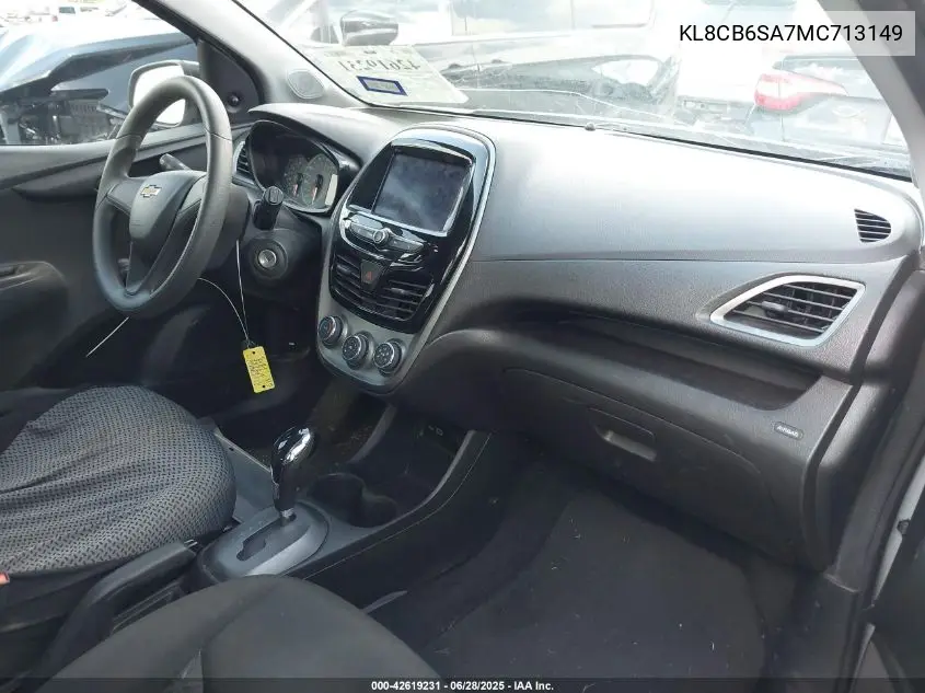 2021 Chevrolet Spark Fwd Ls Automatic VIN: KL8CB6SA7MC713149 Lot: 42619231