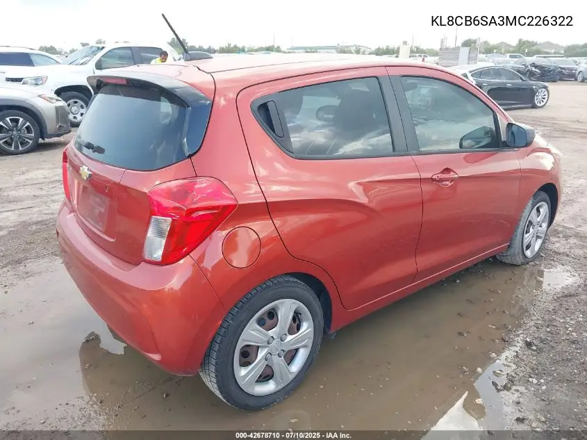 2021 Chevrolet Spark Fwd Ls Automatic VIN: KL8CB6SA3MC226322 Lot: 42678710