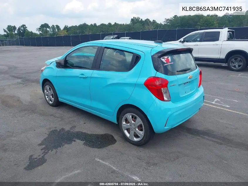 2021 Chevrolet Spark Fwd Ls Automatic VIN: KL8CB6SA3MC741935 Lot: 42685704