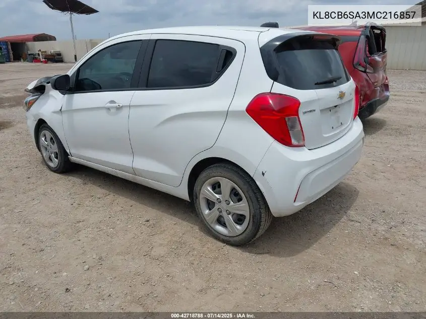 2021 Chevrolet Spark Fwd Ls Automatic VIN: KL8CB6SA3MC216857 Lot: 42718788
