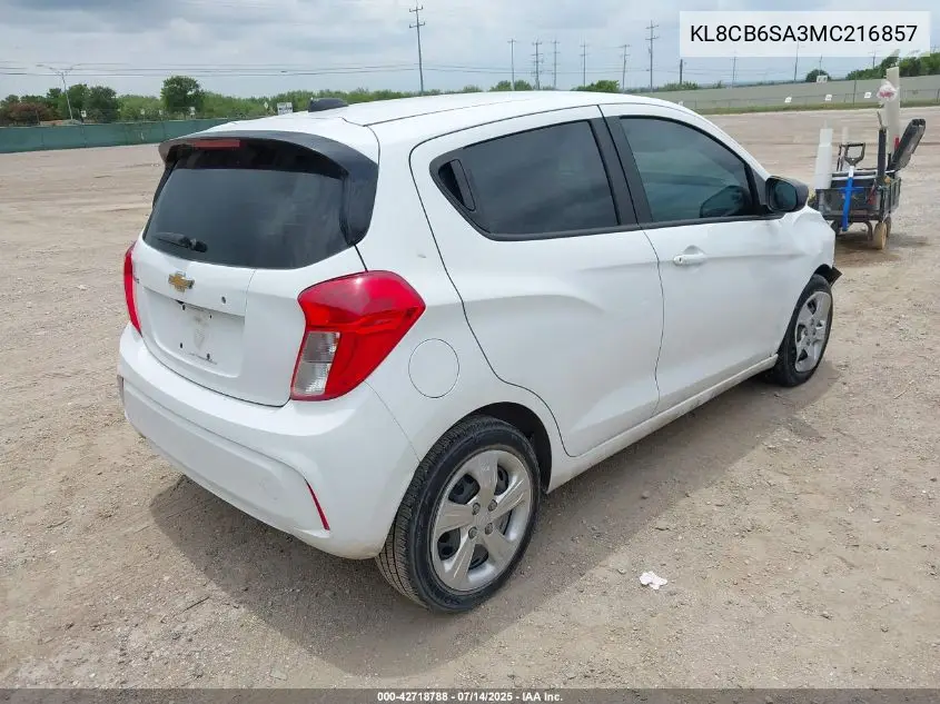 2021 Chevrolet Spark Fwd Ls Automatic VIN: KL8CB6SA3MC216857 Lot: 42718788