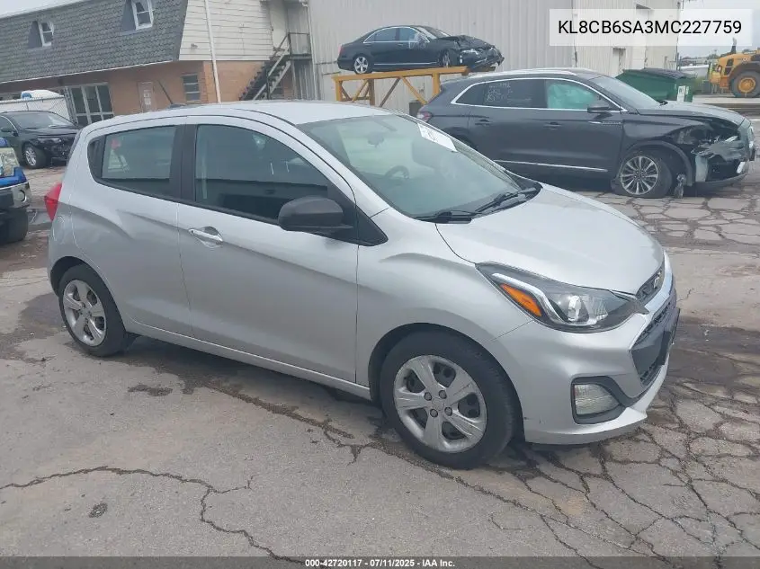 2021 Chevrolet Spark Fwd Ls Automatic VIN: KL8CB6SA3MC227759 Lot: 42720117