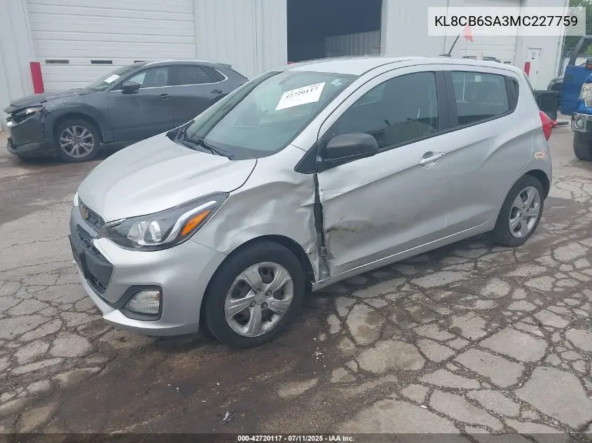 2021 Chevrolet Spark Fwd Ls Automatic VIN: KL8CB6SA3MC227759 Lot: 42720117