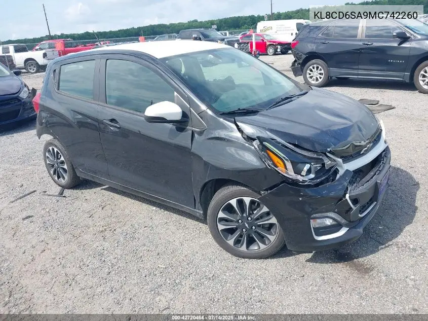 2021 Chevrolet Spark Fwd 1Lt Automatic VIN: KL8CD6SA9MC742260 Lot: 42720464