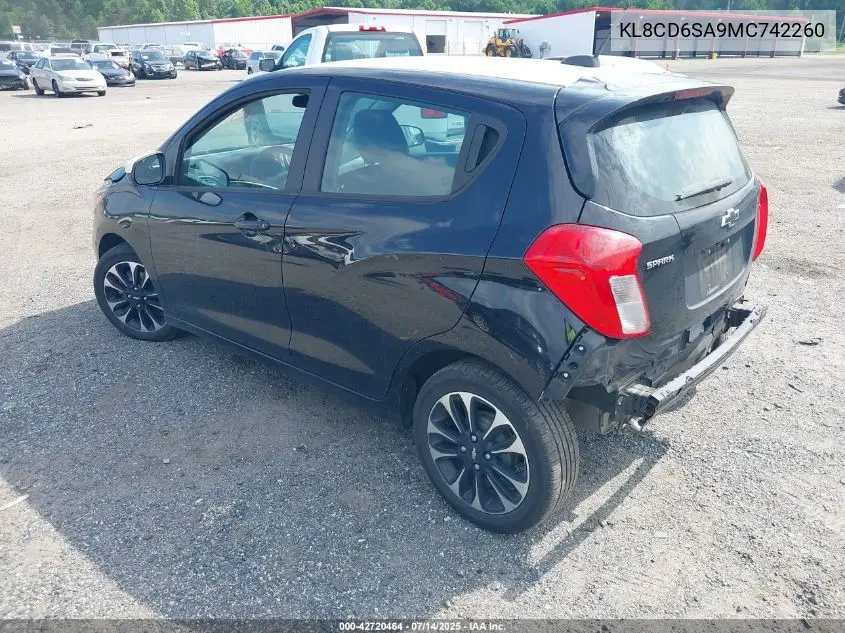 2021 Chevrolet Spark Fwd 1Lt Automatic VIN: KL8CD6SA9MC742260 Lot: 42720464