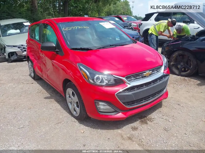 2021 Chevrolet Spark Fwd Ls Automatic VIN: KL8CB6SA4MC228712 Lot: 42779030
