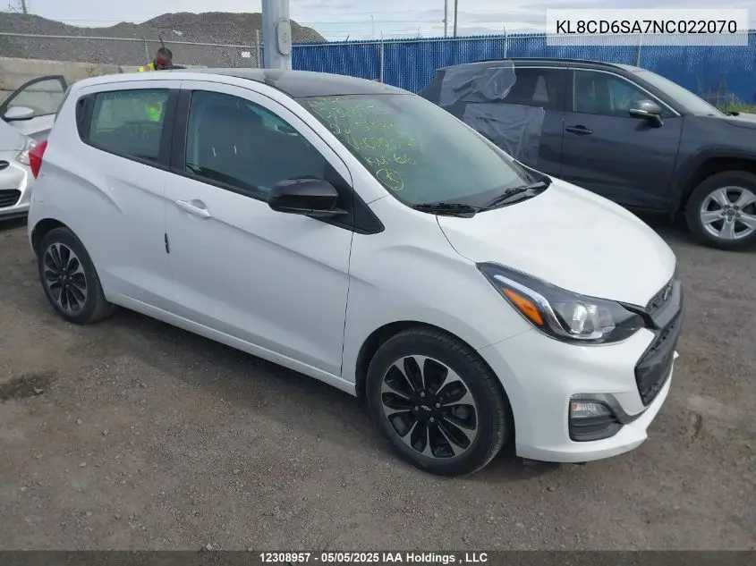2022 Chevrolet Spark VIN: KL8CD6SA7NC022070 Lot: 12308957