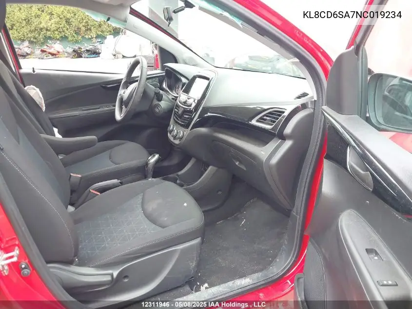 2022 Chevrolet Spark 1Lt Cvt VIN: KL8CD6SA7NC019234 Lot: 12311946