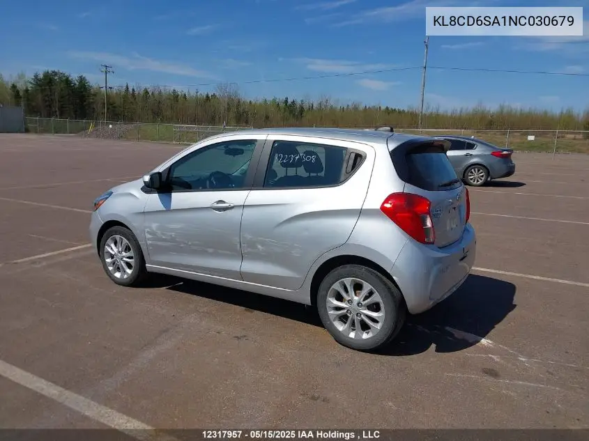 2022 Chevrolet Spark 1Lt Cvt VIN: KL8CD6SA1NC030679 Lot: 12317957