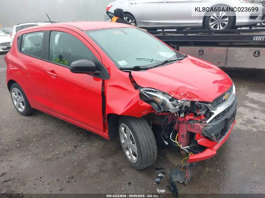 2022 Chevrolet Spark Fwd Ls Manual VIN: KL8CA6SA4NC023699 Lot: 42223838