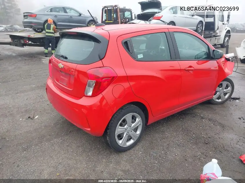 2022 Chevrolet Spark Fwd Ls Manual VIN: KL8CA6SA4NC023699 Lot: 42223838