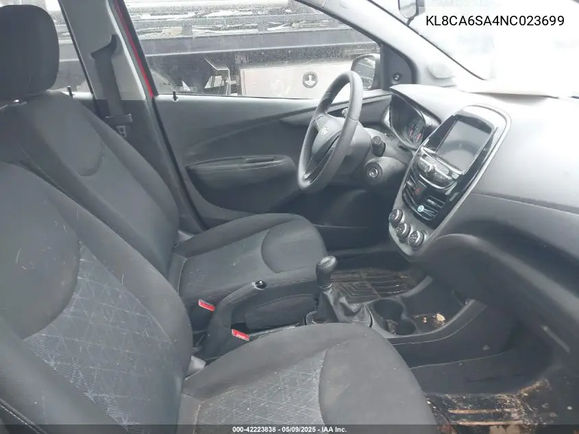 2022 Chevrolet Spark Fwd Ls Manual VIN: KL8CA6SA4NC023699 Lot: 42223838