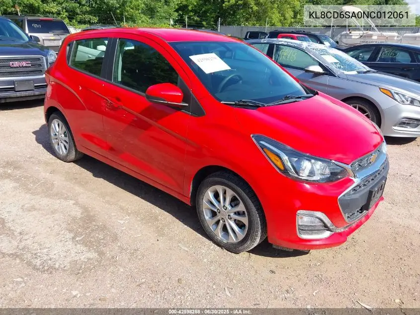 2022 Chevrolet Spark Fwd 1Lt Automatic VIN: KL8CD6SA0NC012061 Lot: 42598258