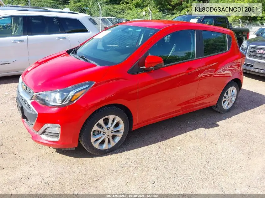 2022 Chevrolet Spark Fwd 1Lt Automatic VIN: KL8CD6SA0NC012061 Lot: 42598258