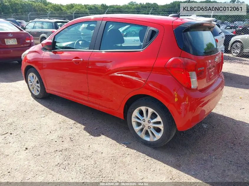 2022 Chevrolet Spark Fwd 1Lt Automatic VIN: KL8CD6SA0NC012061 Lot: 42598258