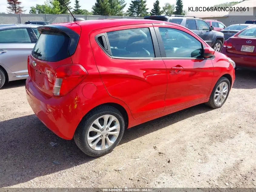 2022 Chevrolet Spark Fwd 1Lt Automatic VIN: KL8CD6SA0NC012061 Lot: 42598258