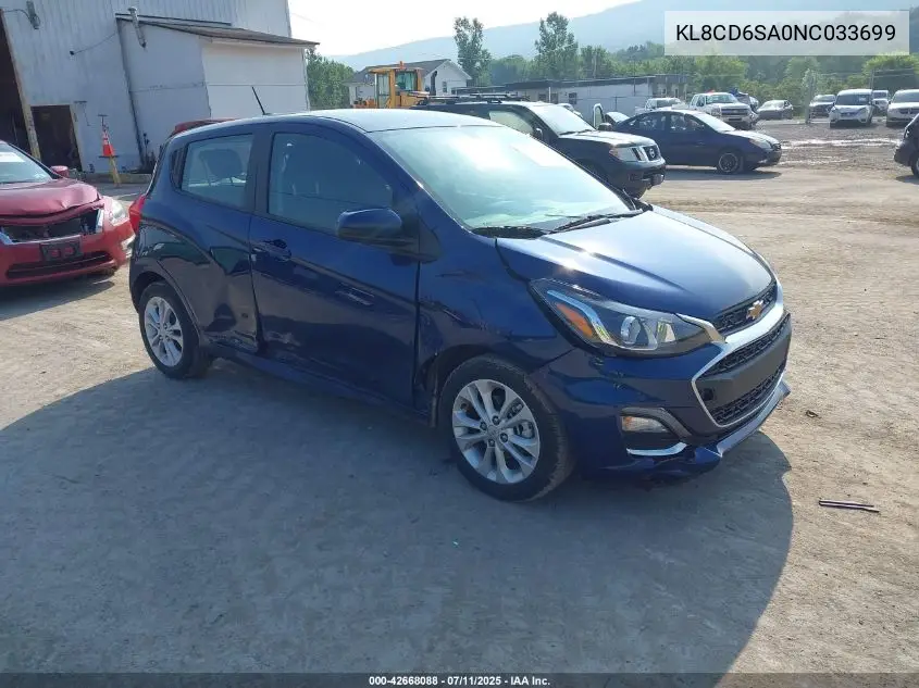 2022 Chevrolet Spark Fwd 1Lt Automatic VIN: KL8CD6SA0NC033699 Lot: 42668088