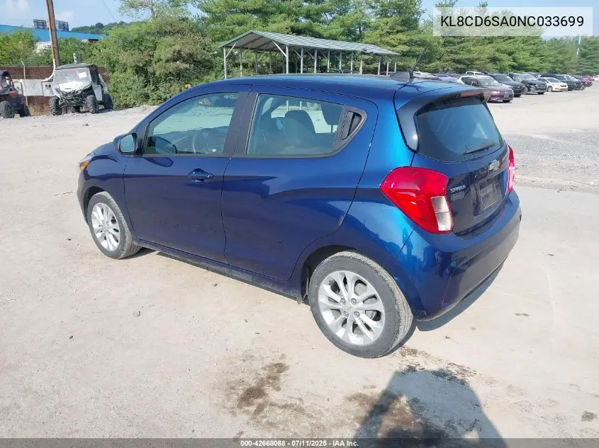 2022 Chevrolet Spark Fwd 1Lt Automatic VIN: KL8CD6SA0NC033699 Lot: 42668088