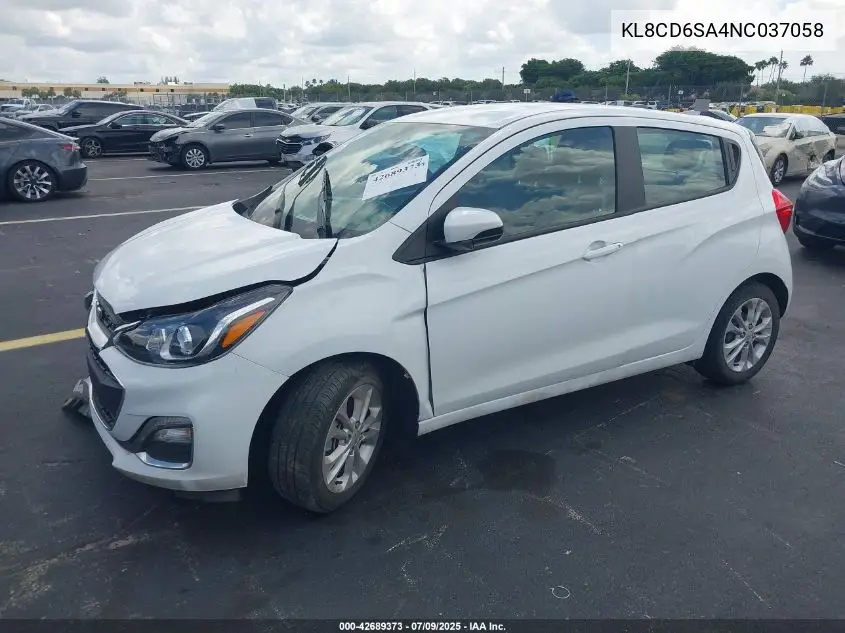 2022 Chevrolet Spark Fwd 1Lt Automatic VIN: KL8CD6SA4NC037058 Lot: 42689373