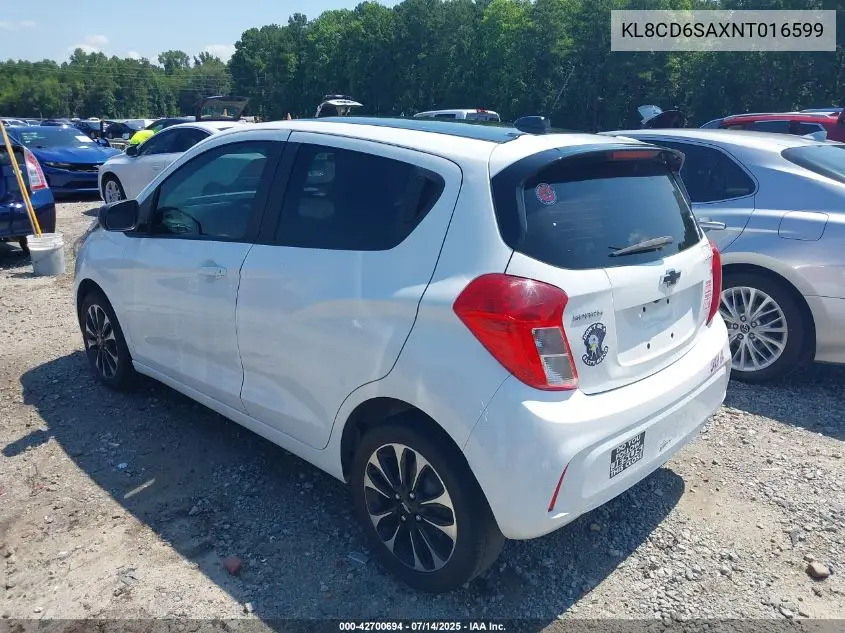 2022 Chevrolet Spark Fwd 1Lt Automatic VIN: KL8CD6SAXNT016599 Lot: 42700694