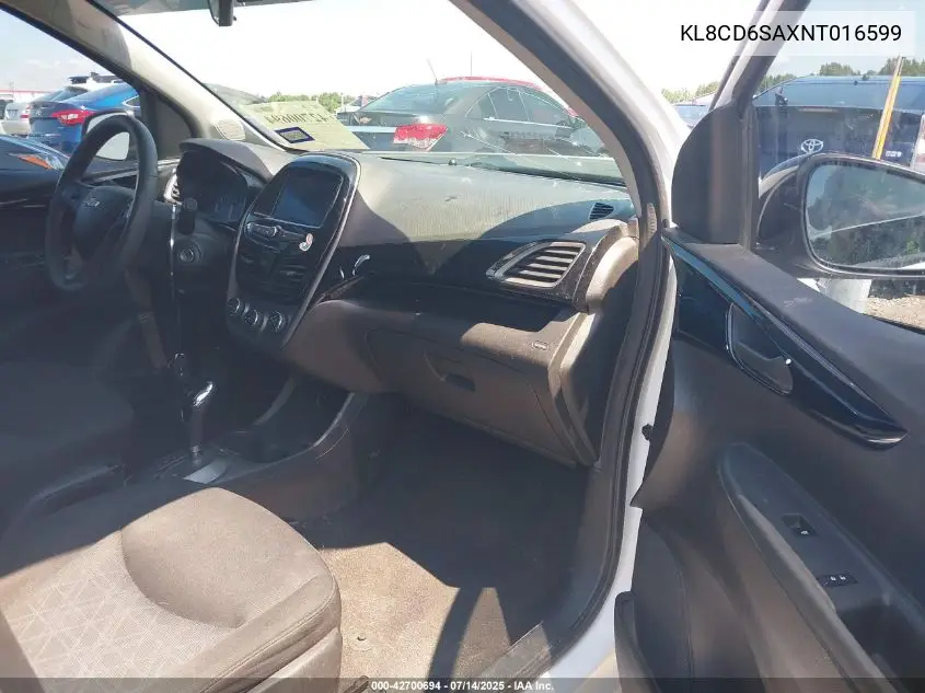 2022 Chevrolet Spark Fwd 1Lt Automatic VIN: KL8CD6SAXNT016599 Lot: 42700694