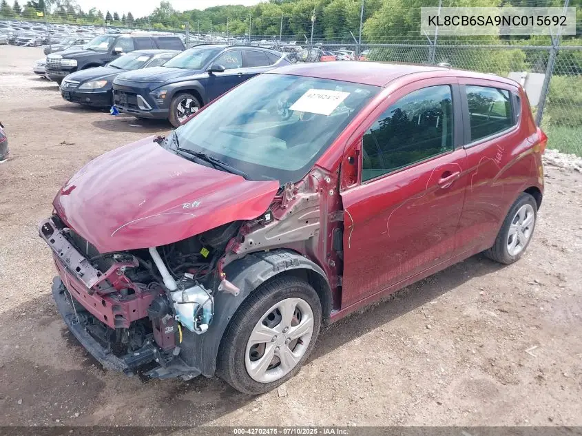 2022 Chevrolet Spark Fwd Ls Automatic VIN: KL8CB6SA9NC015692 Lot: 42702475