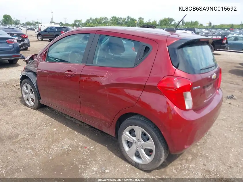 2022 Chevrolet Spark Fwd Ls Automatic VIN: KL8CB6SA9NC015692 Lot: 42702475