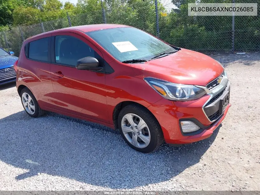 kl8cb6saxnc026085 KL8CB6SAXNC026085 2022 Chevrolet Spark Ls