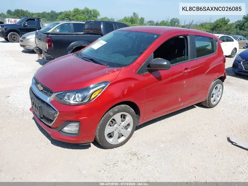 kl8cb6saxnc026085 KL8CB6SAXNC026085 2022 Chevrolet Spark Ls