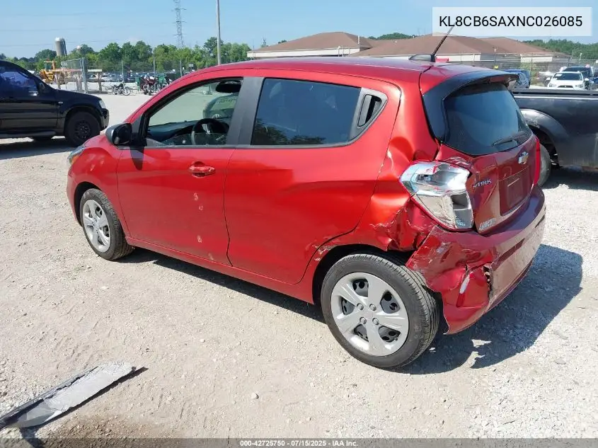 kl8cb6saxnc026085 KL8CB6SAXNC026085 2022 Chevrolet Spark Ls