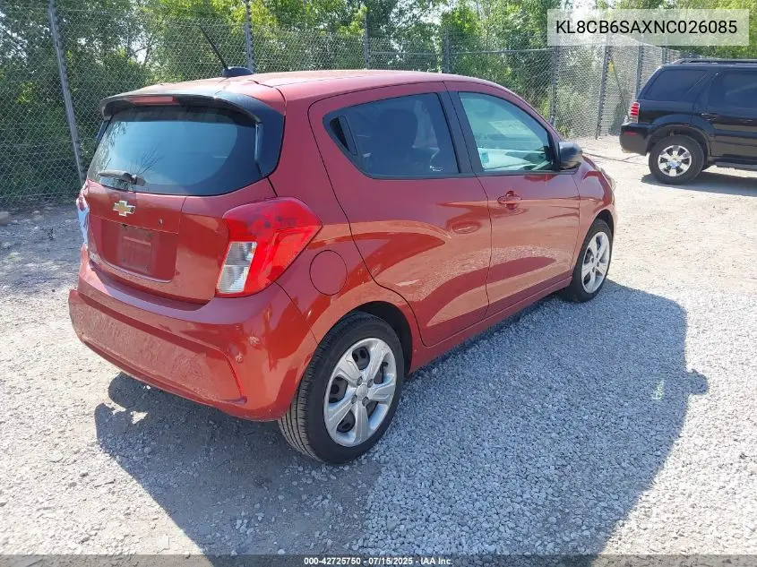 kl8cb6saxnc026085 KL8CB6SAXNC026085 2022 Chevrolet Spark Ls