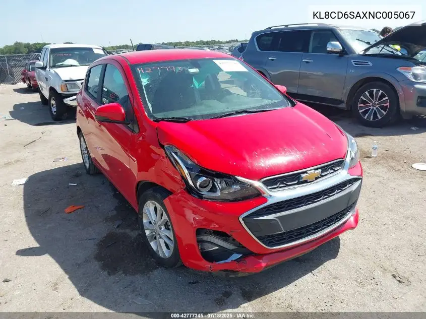 2022 Chevrolet Spark Fwd 1Lt Automatic VIN: KL8CD6SAXNC005067 Lot: 42777345