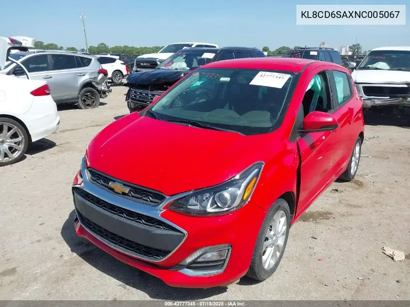 2022 Chevrolet Spark Fwd 1Lt Automatic VIN: KL8CD6SAXNC005067 Lot: 42777345