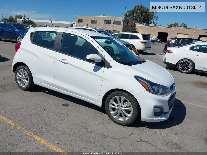 2022 Chevrolet Spark Fwd 1Lt Automatic VIN: KL8CD6SAXNC018014 Lot: 42809569