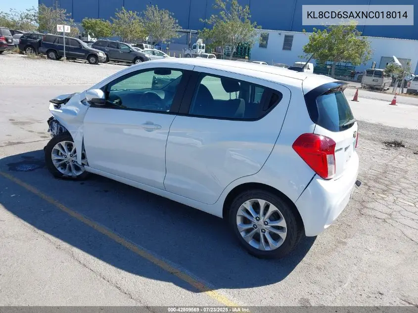 2022 Chevrolet Spark Fwd 1Lt Automatic VIN: KL8CD6SAXNC018014 Lot: 42809569