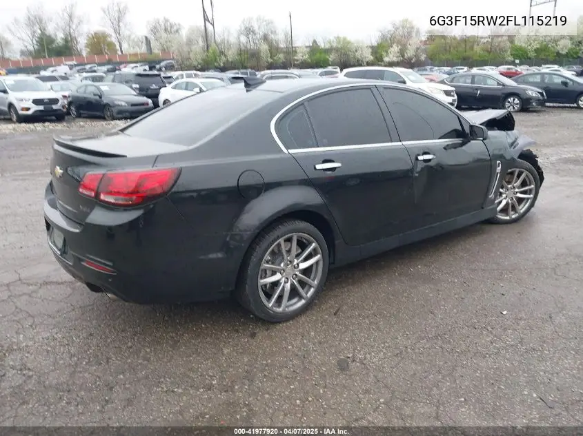 2015 Chevrolet Ss VIN: 6G3F15RW2FL115219 Lot: 41977920
