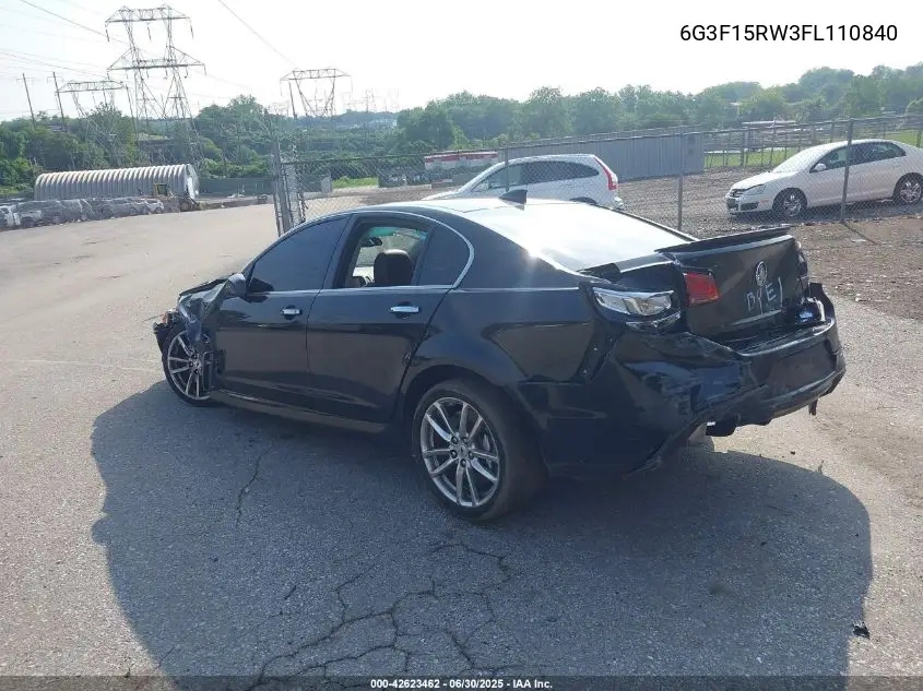 2015 Chevrolet Ss VIN: 6G3F15RW3FL110840 Lot: 42623462