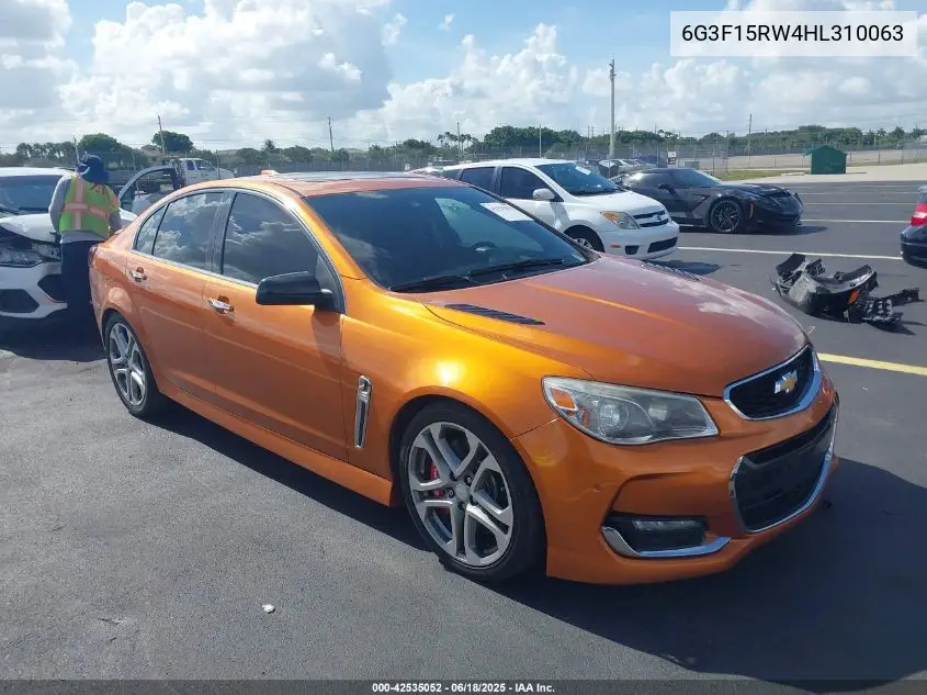 2017 Chevrolet Ss VIN: 6G3F15RW4HL310063 Lot: 42535052