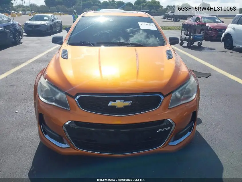 2017 Chevrolet Ss VIN: 6G3F15RW4HL310063 Lot: 42535052