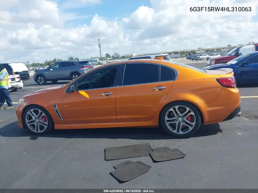 2017 Chevrolet Ss VIN: 6G3F15RW4HL310063 Lot: 42535052