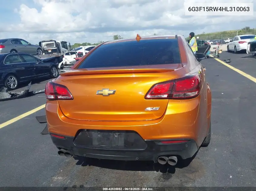 2017 Chevrolet Ss VIN: 6G3F15RW4HL310063 Lot: 42535052
